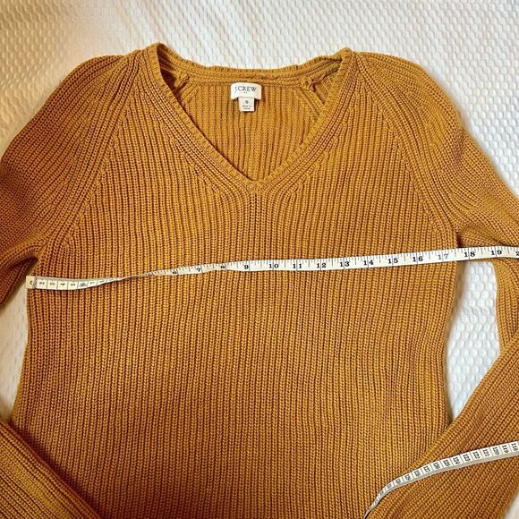 J. Crew Mustard Yellow Cotton V-Neck Tunic Sweater Women’s Sz S - Picture 8 of 8